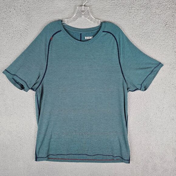 Rhone Reign Tech Men's T-Shirt Short Sleeve Gym Performance Activewear Green 2XL - Picture 1 of 10